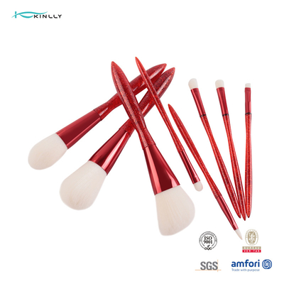 Aluminium Ferrule Cosmetic Brush Set With Plastic Handle Soft Cruelty Free Beauty