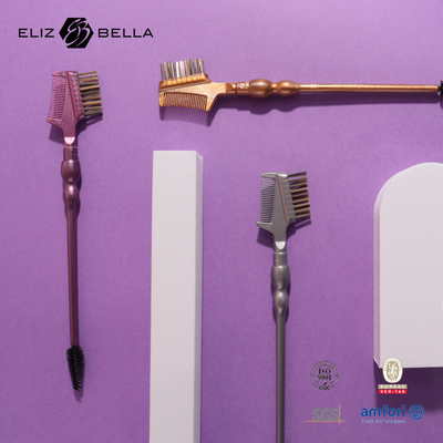 Plastic Handle Eyebrow Brush And Eyelash Comb Waterproof Multi Functional